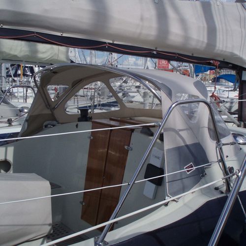 Roofdach für Segelboot - Maxi 95 - KAPELL ANNAT - für Ruderhaus / mit Edelstahlstruktur / weiß