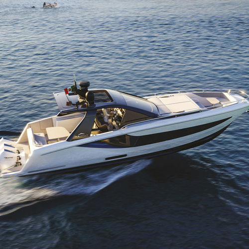 Express-Cruiser / Außenborder - VERVE 42 - Azimut - dreimotorig / Stufenrumpf / Hardtop