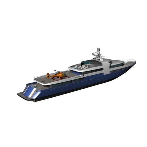 Megayacht für Kreuzfahrten - Majestic 82 - KND Naval Design - Raised Pilothouse / Aluminium / mit Helikopterdeck