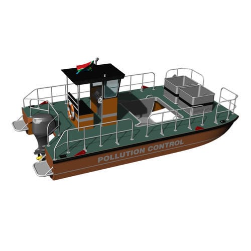 Umweltschutzboot Berufsschiff - WARRIOR 8 - KND Naval Design - Katamaran / Außenborder / Aluminium
