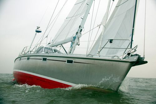 Segelboot für Kreuzfahrten - Stadtship 47 MOHEA - KM Yachtbuilders - Aluminium / mit Doppelsteuerrad / maßgefertigt