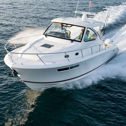 Express-Cruiser / Außenborder - OS 355  - Pursuit Boats - dreimotorig / Hardtop / Tauch