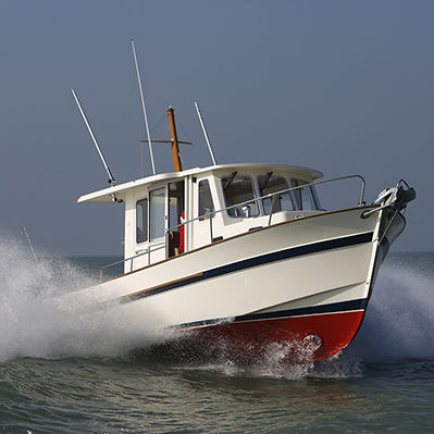 Angelboot für Tagesfahrten / Innenborder - 800  - Rhea Marine - Diesel / mit Steuerhaus / max. 8 Personen