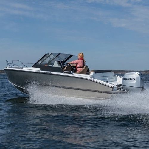 Außenborder-Konsolenboot - HAWK BR - Silver - mit Doppelkonsole / Wasserski / Sportfischer