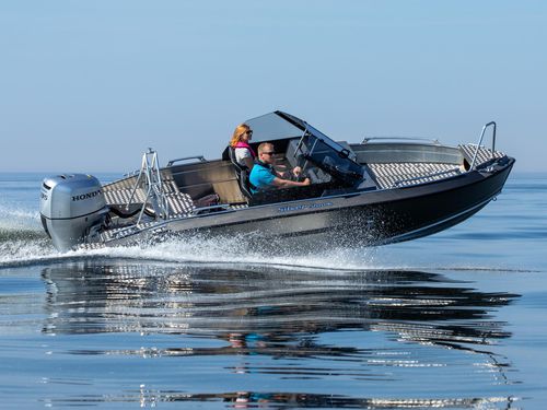 Außenborder-Runabout - SHARK BRX - Silver - mit Doppelkonsole / Bowrider / Open