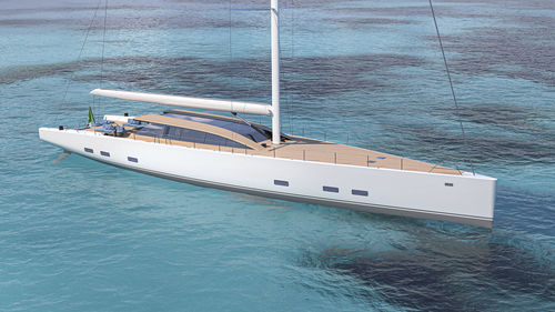 Segel-Superyacht / für Kreuzfahrten - wind130 - Wally - 4 Kabinen / mit offenem Heck / Carbon