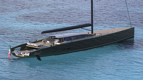 Segel-Superyacht / für Kreuzfahrten - wind150 - Wally - Regatta / mit offenem Heck / Sloop