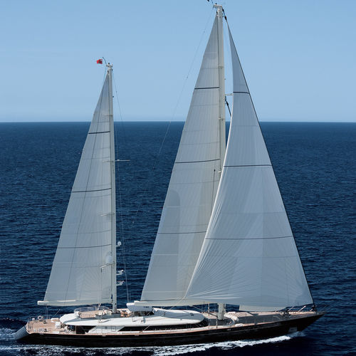 Segel-Superyacht / für Kreuzfahrten - ASAHI  - Perini Navi - 5 Kabinen / mit Decksalon / Aluminium