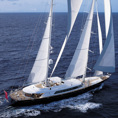 Traditionelle Segel-Superyacht - ALMYRA II - Perini Navi - mit Decksalon / Stahl / Ketch
