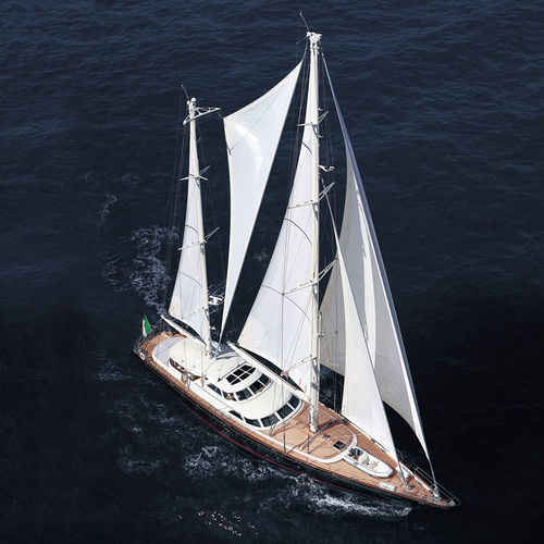 Segel-Superyacht / für Kreuzfahrten - NORFOLK STAR - Perini Navi - mit Decksalon / Aluminium / Ketch