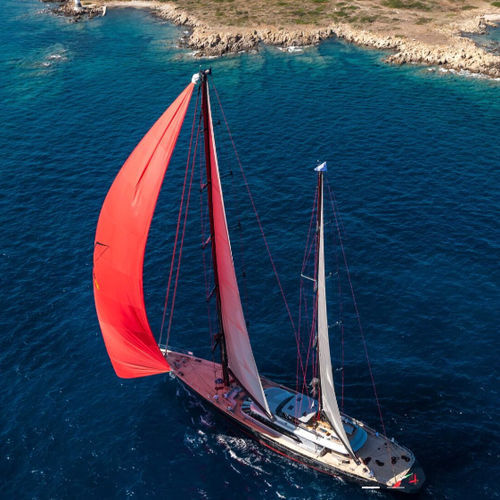 Segel-Superyacht / für Kreuzfahrten - SEAHAWK - Perini Navi - 6 Kabinen / mit Decksalon / Aluminium