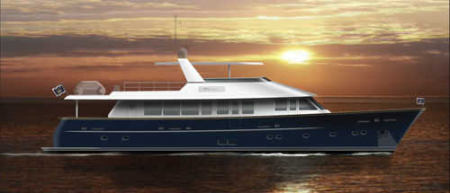 Motoryacht für Kreuzfahrten - W 88 - Warwick Yacht Design - Flybridge / Verdränger