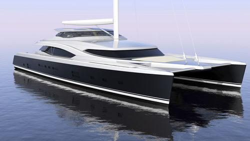 Segel-Superyacht / Katamaran - W 120 - Warwick Yacht Design - für Kreuzfahrten / 5 Kabinen / Flybridge