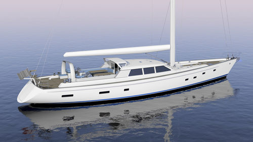Segel-Superyacht / für Kreuzfahrten - W 100 - Warwick Yacht Design - 3 Kabinen / mit Decksalon / mit einziehbarem Kiel