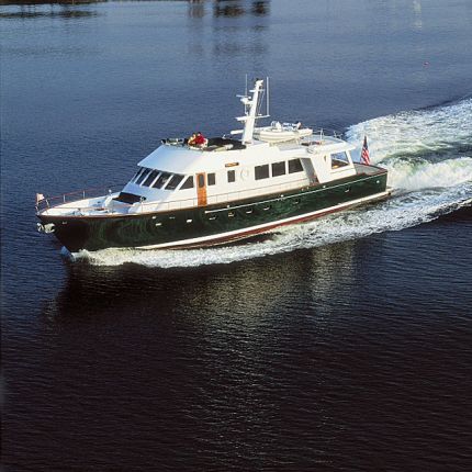 Motoryacht für Kreuzfahrten - TUMBLEHOME - Lyman Morse - Flybridge / Open / 2 Kabinen