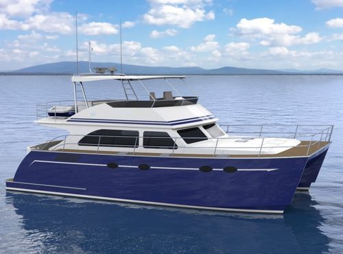 Express-Cruiser / Katamaran - JUSTON 47 POWERCAT - Lyman Morse - Innenborder / Flybridge / T-Top