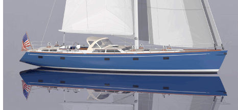 Segelyacht für Fahrten- und Regattasegeln - 65 OFFSHORE - Lyman Morse - mit offenem Heck / Bugspriet