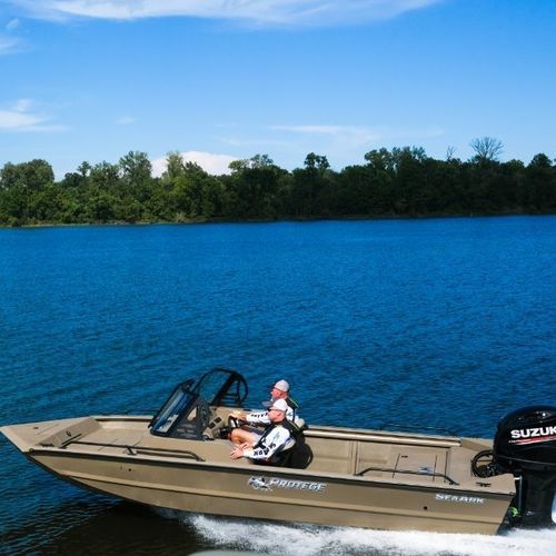Jon-Boat / Außenborder - Protege - SeaArk Boats - Open / mit Doppelkonsole / für die Fischerei