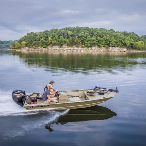 Jon-Boat / Außenborder - GRIZZLY® 1648 SC - Tracker - mit Seitenkonsole / Sportfischer / Aluminium