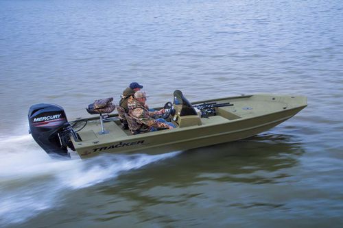 Jon-Boat / Außenborder - GRIZZLY® 1754 SC - Tracker - mit Seitenkonsole / Sportfischer / Aluminium