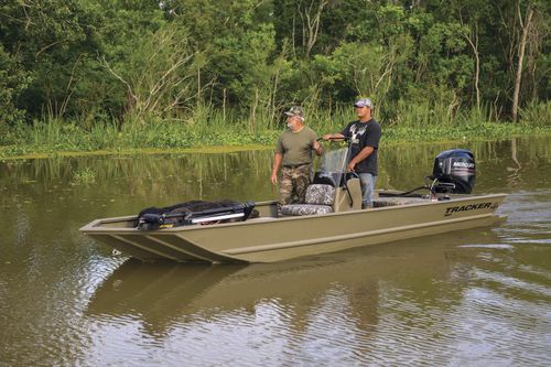Jon-Boat / Außenborder - GRIZZLY® 1860 CC - Tracker - mit Mittelkonsole / Sportfischer / Aluminium