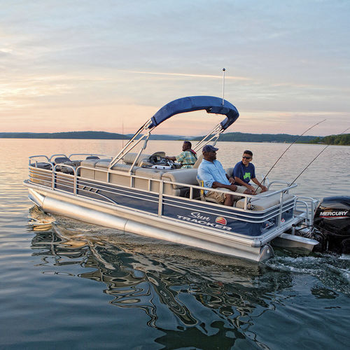 Außenborder-Pontonboot - FISHIN' BARGE® 22 DLX - Sun Tracker - Open / mit Seitenkonsole / für Angelsport