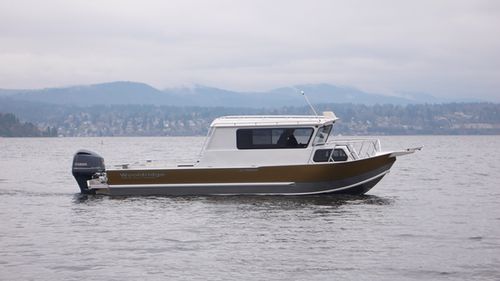 Angelboot für Tagesfahrten / Außenborder - 26' SS PILOTHOUSE - Wooldridge - mit Steuerhaus / Offshore / Aluminium