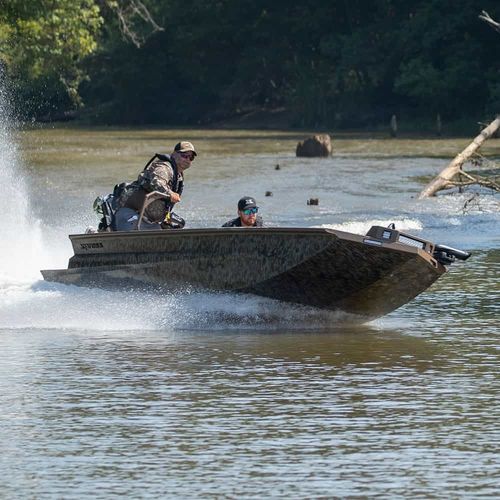 Jon-Boat / Außenborder - BAYOU 180 - Xpress - Benzin / mit flachem Boden / Open