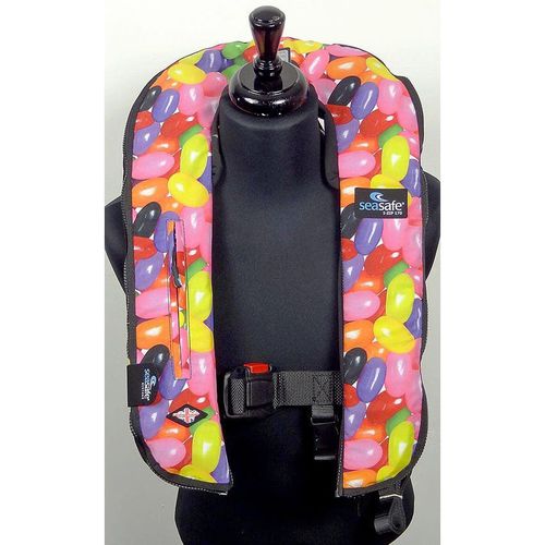 Aufblasbare Rettungsweste - I-Zip – Jelly Bean Berry Burst - Seasafe Systems Ltd - 170 N / ISO12402-3 / ISO12401