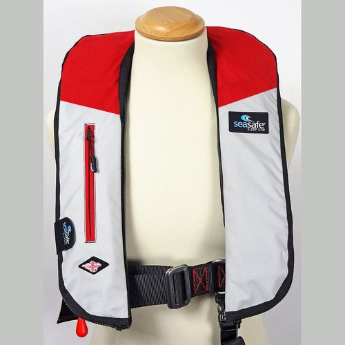Aufblasbare Rettungsweste - I-Zip – Red & Grey - Seasafe Systems Ltd - 170 N / ISO12402-3 / ISO12401