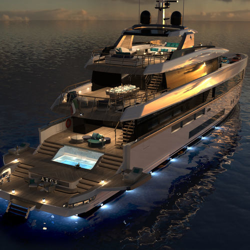 Megayacht für Kreuzfahrten - ATOS 46 - Admiral yachts - Raised Pilothouse / 5 Kabinen / Aluminiumlegierung