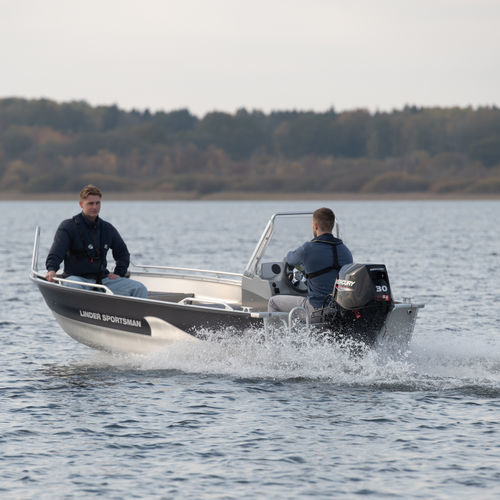 Außenborder-Konsolenboot - SPORTSMAN 445 MAX - Linder - mit Seitenkonsole / Wasserski / Sportfischer