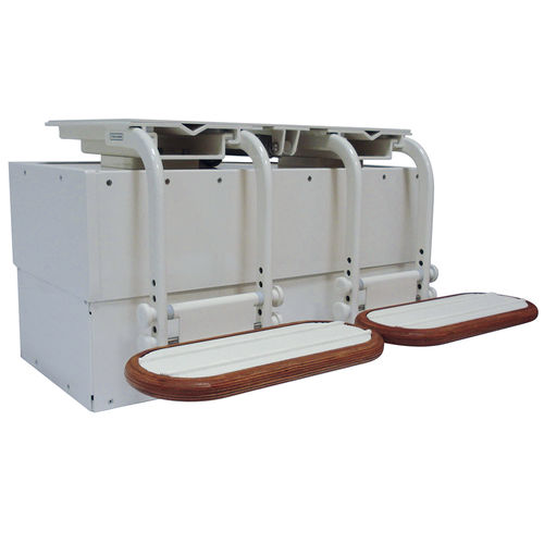Untergestell für Steuermannstühle für Boot - S 495 DOUBLE SLIDER - Besenzoni SpA - einstellbar / elektrisch / Aluminium