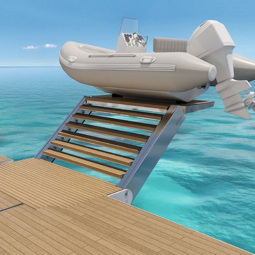 Gangway für Yacht - SP 603 - Besenzoni SpA - Teleskop / schwenkbar / versenkbar
