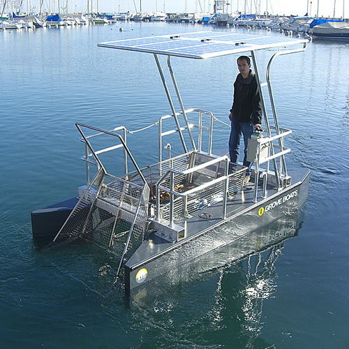 Hafenservice-Boot Berufsschiff - SOLAR CLEANER 400 - Grove Boats - Umweltschutzboot / Katamaran / solarelektrisch