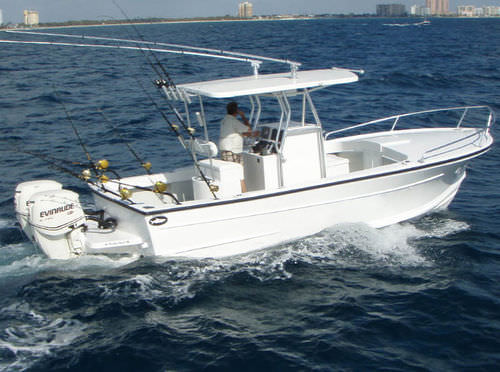 Außenborder-Konsolenboot - 28 XL - Dusky Marine - zweimotorig / Sportfischer / mit Kabine