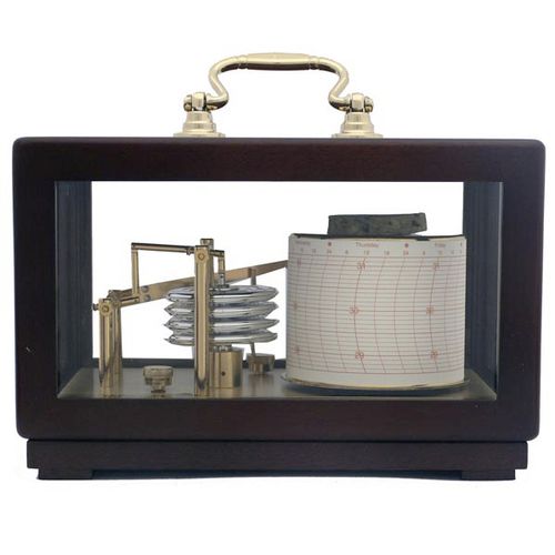 Analoger Barograph - 410-C - Weems & Plath - Mahagoni