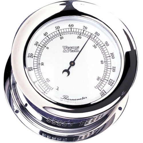 Analoges Thermometer - Atlantis  - Weems & Plath - verchromter Messing / °C / °F