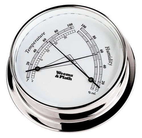Analoges Thermometer - Endurance 125 - Weems & Plath - Hygrometer / Comfortmeter / verchromter Messing