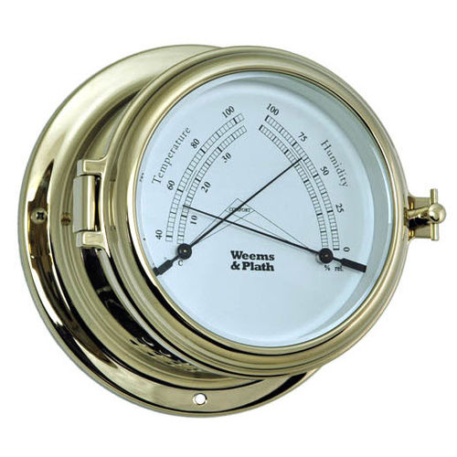 Analoges Thermometer - 510900 - Weems & Plath - Hygrometer / Comfortmeter / poliertes Messing