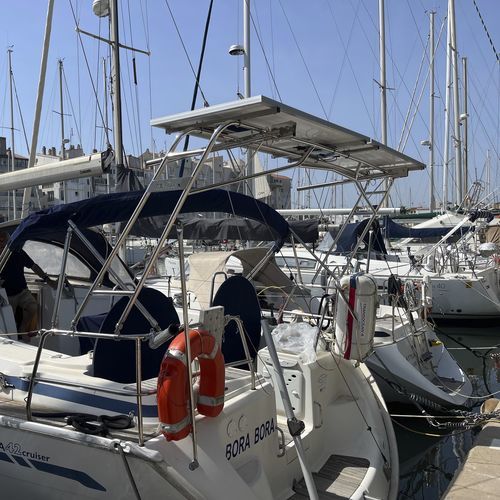 Sturzbügel für Segelboot - MPI-INOX - maßgefertigt / mit Davit / für Solarpanel