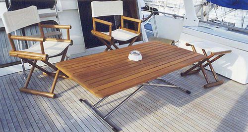 Tisch für Boot - Rocapina - CASAMARE - für Yacht / einstellbar / klappbar