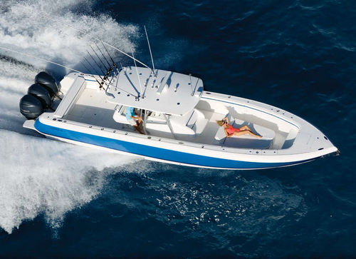 Außenborder-Konsolenboot - 400 CC - Intrepid - dreimotorig / Stufenrumpf / Sportfischer