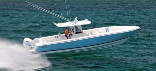 Außenborder-Konsolenboot - 375 CC - Intrepid - zweimotorig / Stufenrumpf / Sportfischer