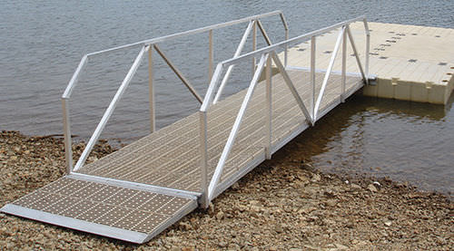 Gangway für Steg - G500  - EZ Dock - Aluminium / mit Geländer