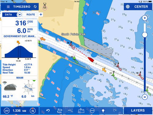 Navigationssoftware - TZ iBoat - MaxSea International - Wetter / für Boot / für Segelboot