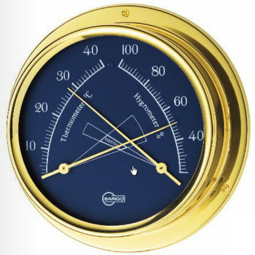 Analoges Thermometer - 984MSBL - Barigo - Hygrometer / Comfortmeter / poliertes Messing