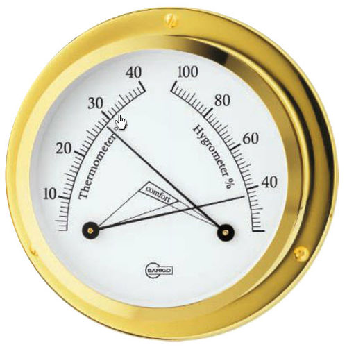 Analoges Thermometer - 1190MS - Barigo - Hygrometer / Comfortmeter / poliertes Messing