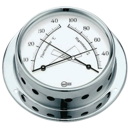 Analoges Thermometer - 983CR - Barigo - Hygrometer / Comfortmeter / verchromter Messing