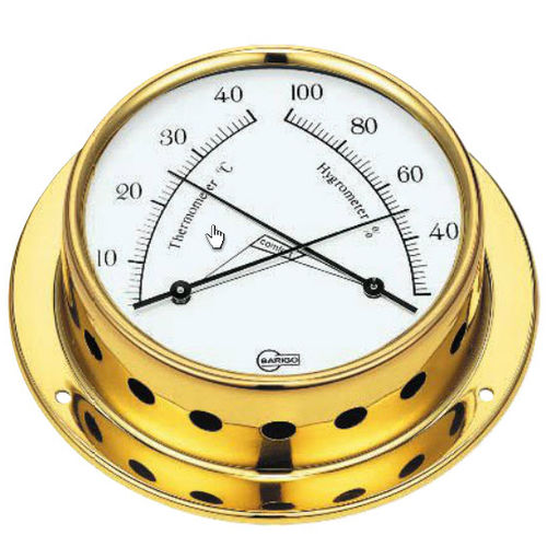 Analoges Thermometer - 983MS - Barigo - Hygrometer / Comfortmeter / poliertes Messing